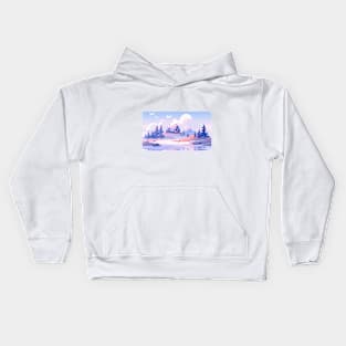 A cozy house nestled by the river Kids Hoodie